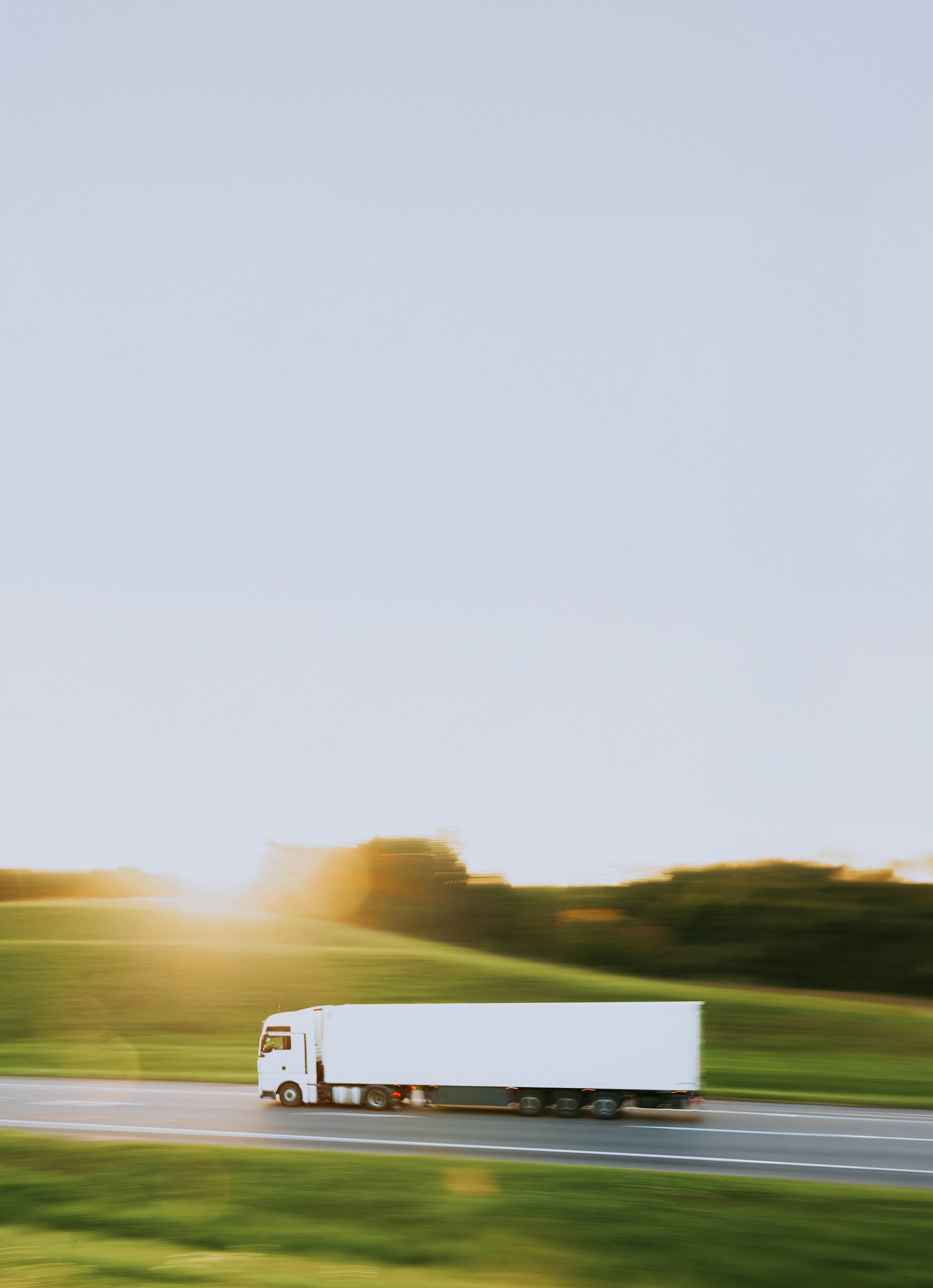 Fleet of trucks on the highway
